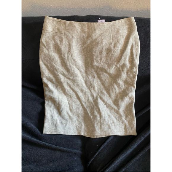 Ann Taylor NWT The High Waist Seamed Linen Pencil Skirt Beige, Sz 6P, MP $108 - Picture 11 of 12